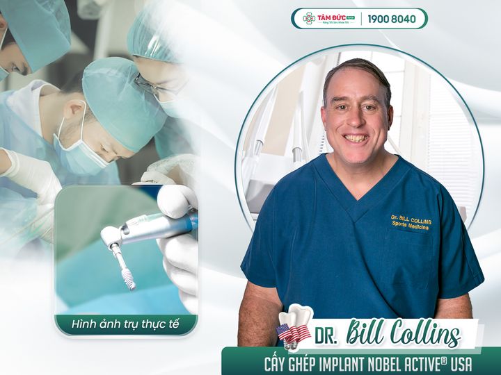 anh Bill Collins sau khi trồng răng implant tại nha khoa Tâm Đức Smile