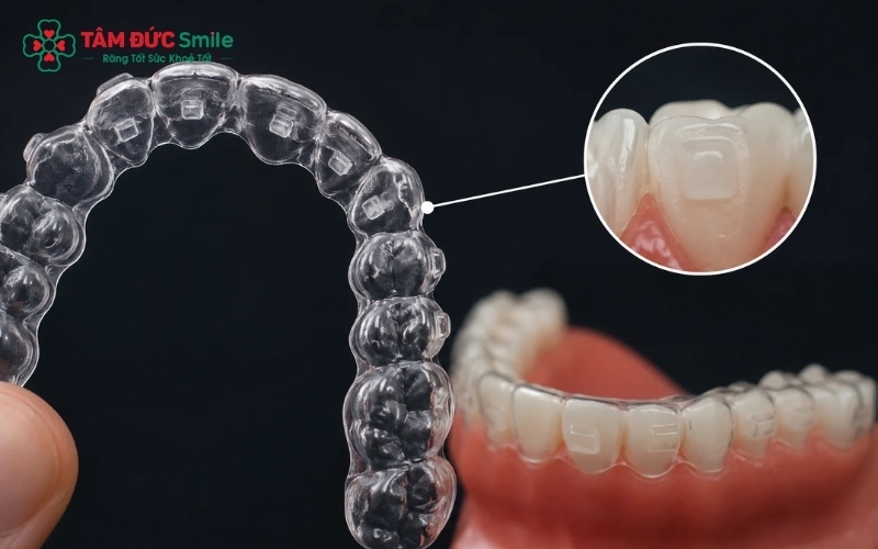 Attachment giúp tăng độ bám, hỗ trợ xoay răng và kiểm soát chuyển động phức tạp.